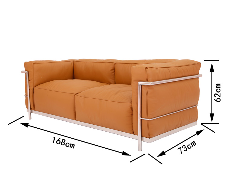 LC3柯布西耶双人位沙发尺寸图